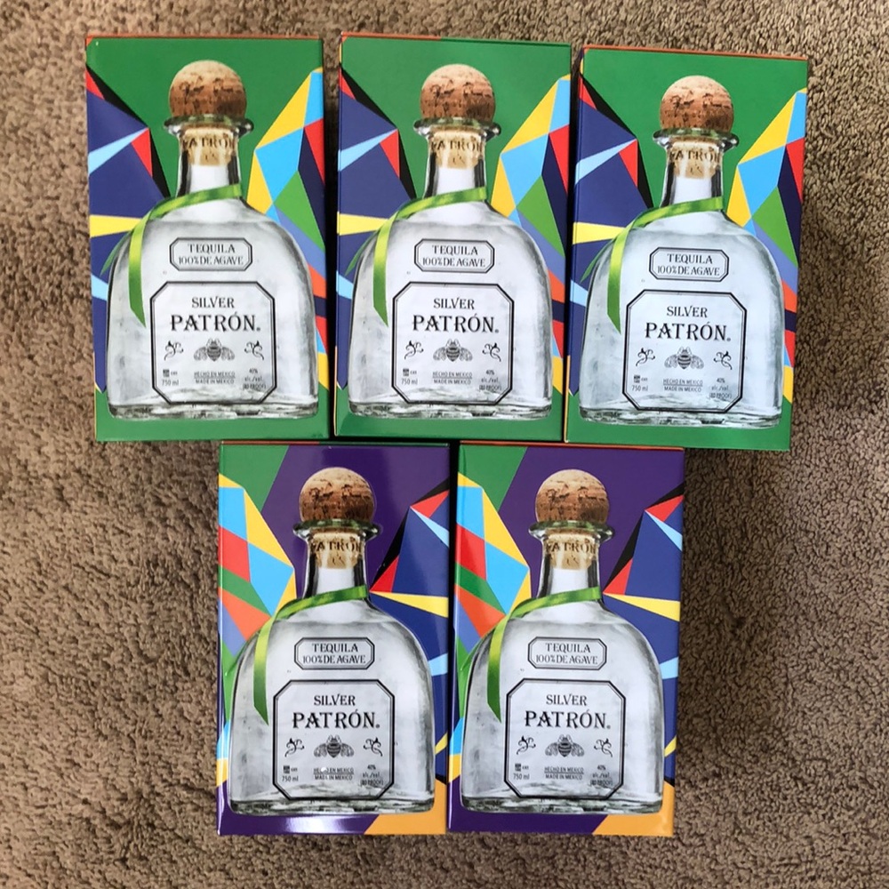 5 Containers 2022 Mexican Heritage Tin PATRON Silver Tequila Limited Edition